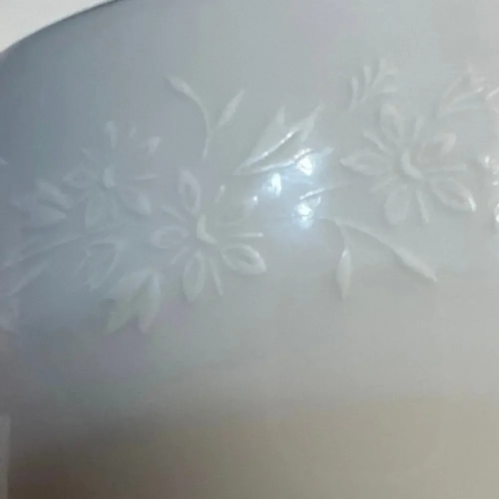 Replacement piece-Creamer  Enchantment Silver trim white flower print  10 oz
